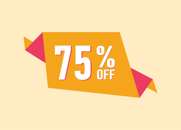 75% off offer banner, 75 percent Discount sale banner design