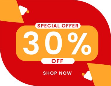 % 30 indirimli pankart, indirim ve özel teklif pankartı. % 30 indirimli.