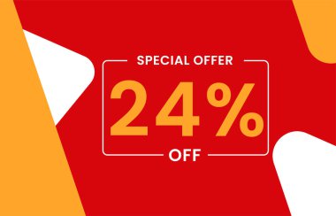 % 24 indirimli indirimli bayrak. İndirimli fiyat etiketi. % 24 indirimli özel teklif