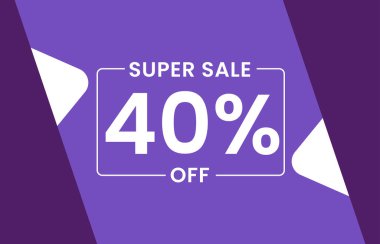 % 40 indirimli,% 40 indirimli,% 40 indirimli vektör illüstrasyonlu beyaz arka plan