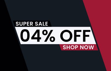 % 4 indirimli modern afiş vektör illüstrasyonu,% 4 indirimli satış.