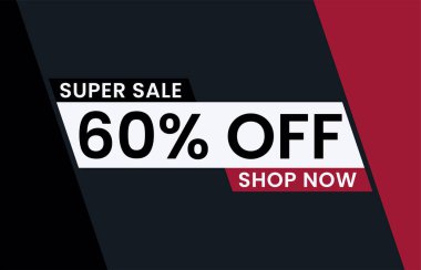 % 60 indirimli modern afiş vektör illüstrasyonu,% 60 indirimli satış.