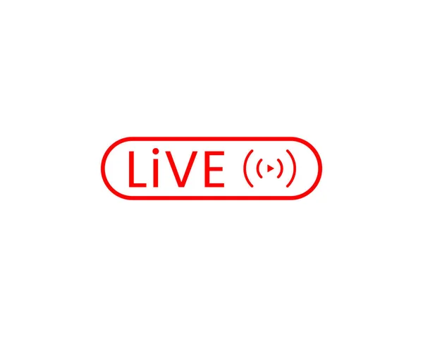 Logo Live Streaming Signe Flux Ligne — Image vectorielle