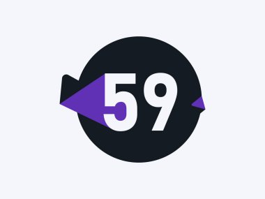 59 numaralı logo ikonu tasarım vektör resmi
