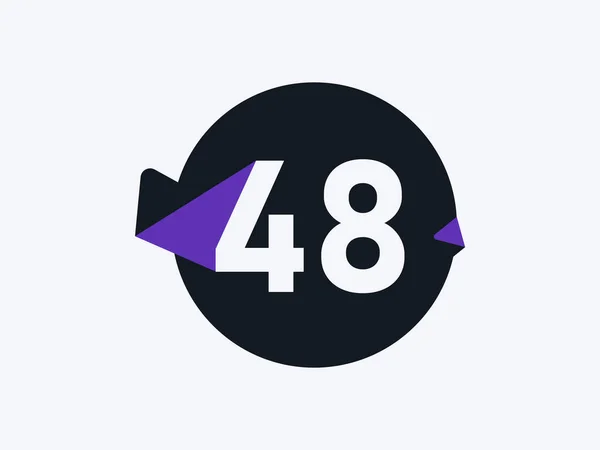 48番ロゴアイコンデザインベクトル画像 — ストックベクタ