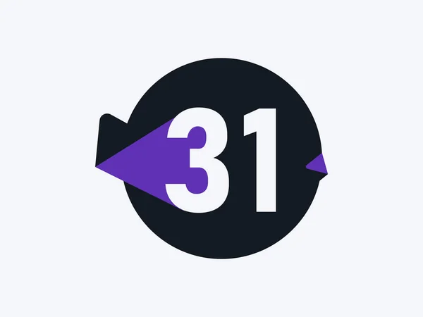 31番ロゴアイコンデザインベクトル画像 — ストックベクタ