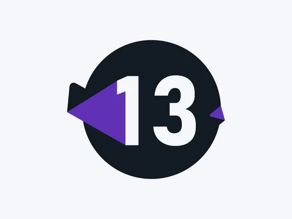 13番ロゴアイコンデザインベクトル画像 — ストックベクタ