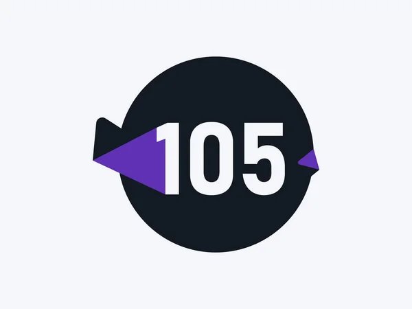 Nummer 105 Logo Ikon Design Vektor Bild — Stock vektor