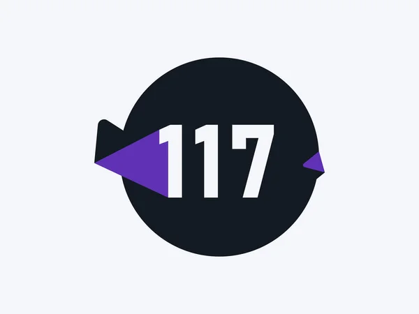 Номер 117 Дизайн Логотипу Векторне Зображення — стоковий вектор