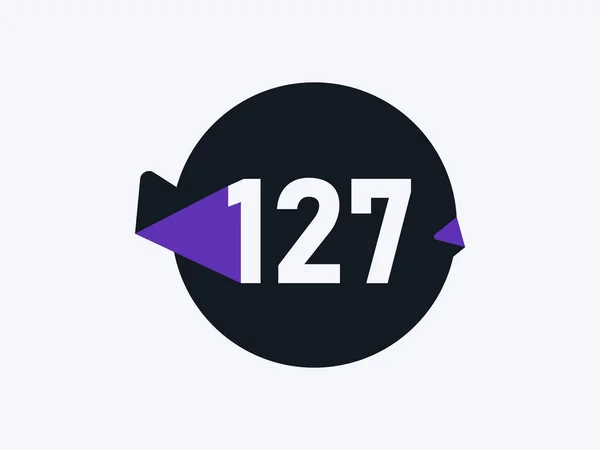 Nummer 127 Logo Ikon Design Vektor Bild — Stock vektor