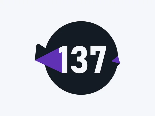 番号137ロゴアイコンデザインベクトル画像 — ストックベクタ