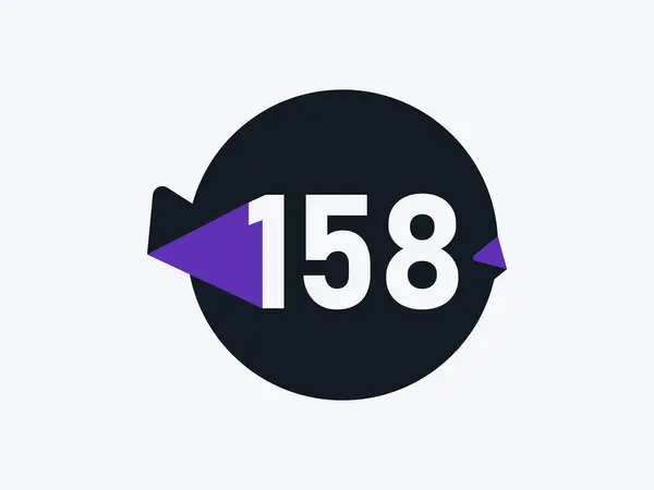 Número 158 Logo Icono Diseño Vector Imagen — Vector de stock