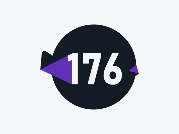 Número 176 Imagem Vetor Projeto Ícone Logotipo —  Vetores de Stock