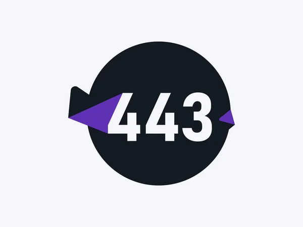 Número 443 Imagem Vetor Projeto Ícone Logotipo — Vetor de Stock