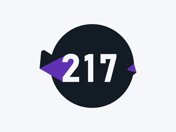 Anzahl 217 Logo Icon Design Vektorbild — Stockvektor