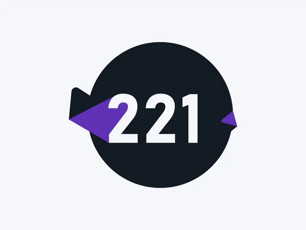 Anzahl 221 Logo Icon Design Vektorbild — Stockvektor