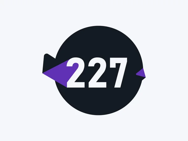 Anzahl 227 Logo Icon Design Vektorbild — Stockvektor