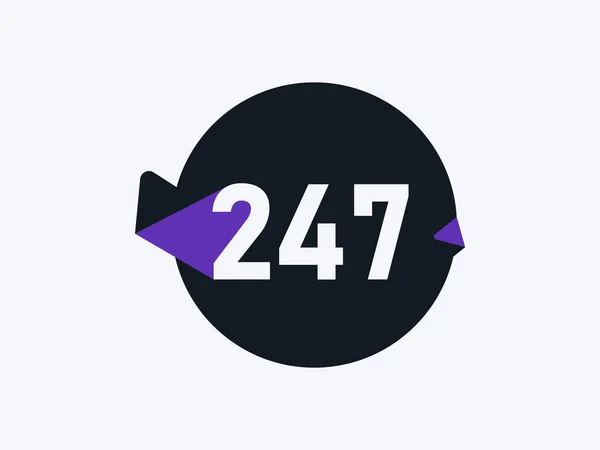 Anzahl 247 Logo Icon Design Vektorbild — Stockvektor