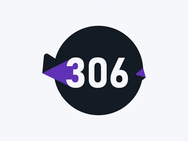 Номер 306 Дизайн Піктограми Логотипу Векторне Зображення — стоковий вектор