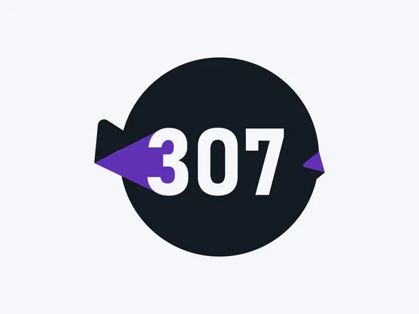 Anzahl 307 Logo Icon Design Vektorbild — Stockvektor