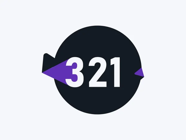 Anzahl 321 Logo Icon Design Vektorbild — Stockvektor