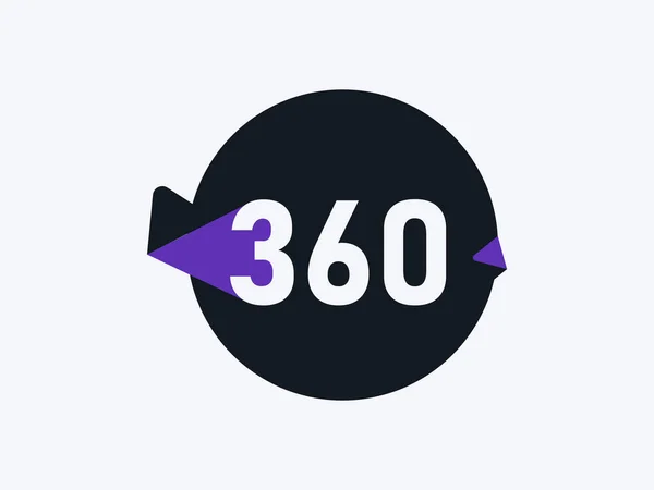 Immagine Vettoriale Progettazione Icona Logo Numero 360 — Vettoriale Stock