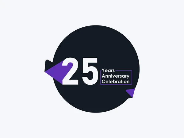 Beyaz arkaplanda izole edilmiş afiş resmi ile 25 Yıl Yıldönümü Kutlama rozeti