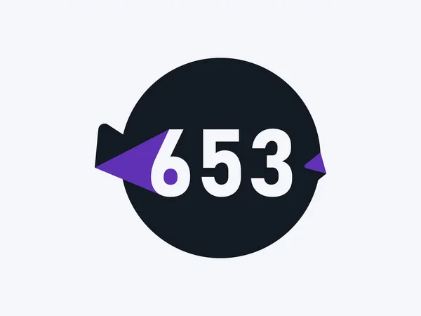 Número 653 Imagem Vetor Projeto Ícone Logotipo —  Vetores de Stock