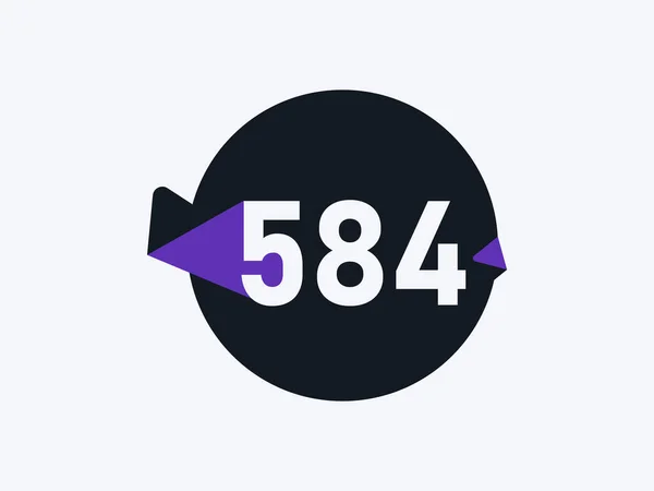 Número 584 Imagem Vetor Projeto Ícone Logotipo — Vetor de Stock
