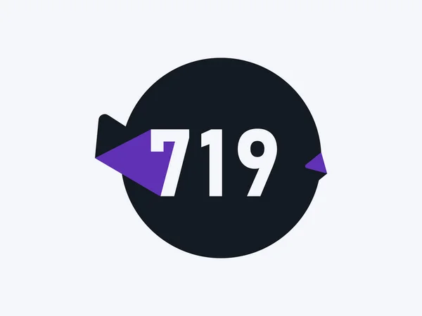 数字719のロゴアイコンのデザインベクトル画像 — ストックベクタ