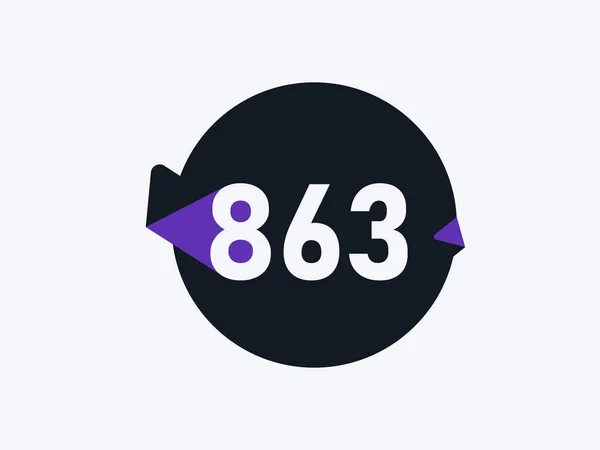 Număr 863 Logo Icon Design Imagine Vectorială — Vector de stoc