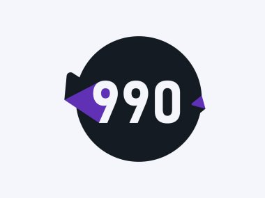 990 numaralı logo simgesi tasarım vektörü resmi