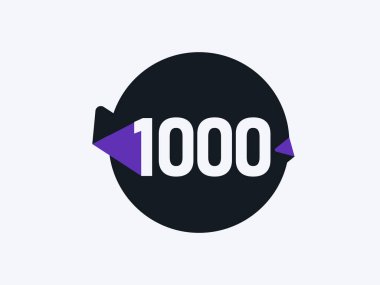 1000 numaralı logo simgesi tasarım vektörü resmi