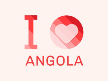 Angola 'yı seviyorum kalp şeklinde taşıyıcı ile
