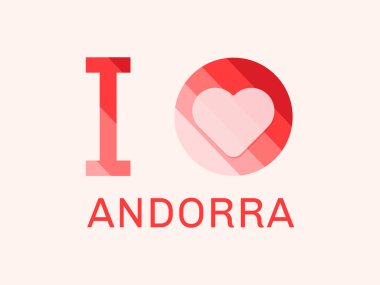Andorra 'yı seviyorum kalp şeklindeki taşıyıcıyla