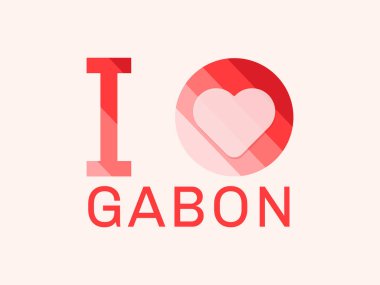 Gabon 'u kalp şeklinde taşıyıcı ile seviyorum.