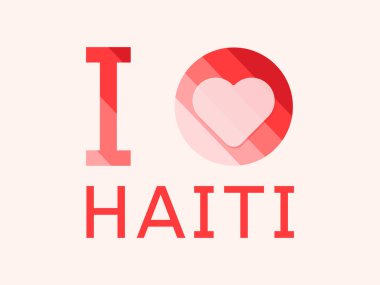 Haiti 'yi seviyorum, kalp şeklinde taşıyıcı.