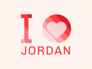 Jordan 'ı seviyorum kalp şeklinde taşıyıcı