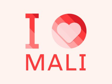 I Love Mali with heart shape Vector
