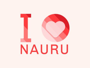 I Love Nauru with heart shape Vector