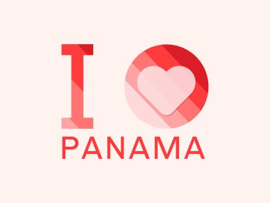 Panama 'yı seviyorum, kalp şeklinde taşıyıcı.