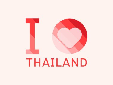 Kalp şeklinde taşıyıcı ile Tayland 'ı seviyorum.