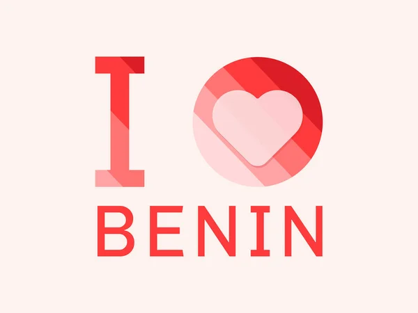 Benin Seviyorum Kalp Şeklindeki Taşıyıcıyla — Stok Vektör