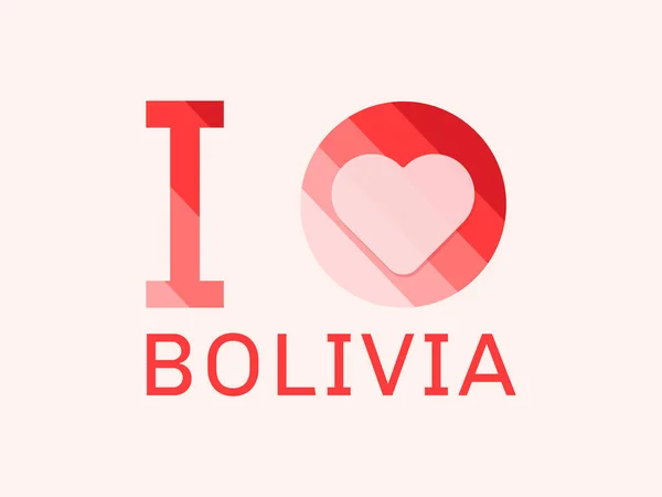 我喜欢有心形矢量的玻利维亚 — 图库矢量图片