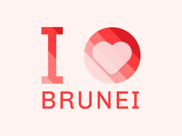 Encanta Brunei Con Forma Corazón Vector — Vector de stock