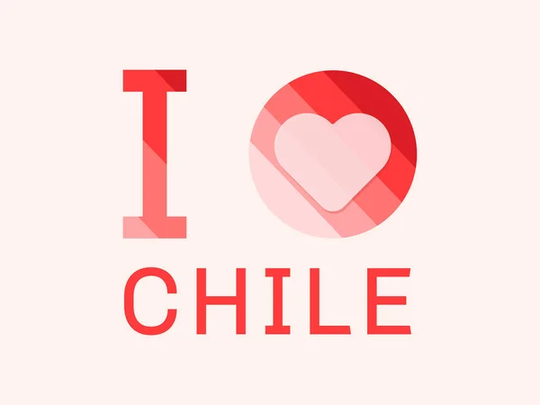 Love Chile Heart Shape Vector — 스톡 벡터