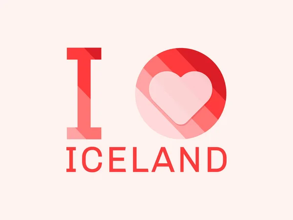 Αγαπώ Την Ισλανδία Σχήμα Καρδιάς Διάνυσμα — Διανυσματικό Αρχείο