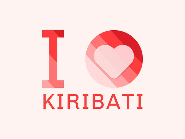 Encanta Kiribati Con Forma Corazón Vector — Vector de stock
