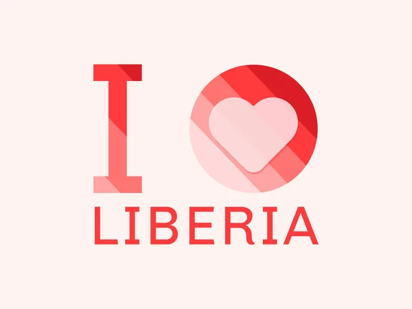 Amo Liberia Con Forma Corazón Vector — Vector de stock