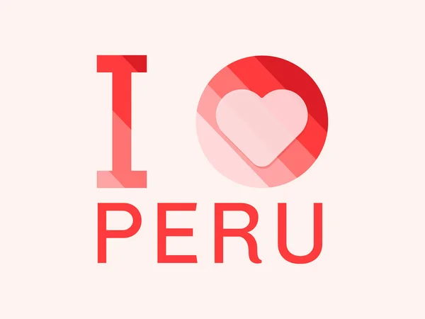 我爱秘鲁与心形矢量 — 图库矢量图片